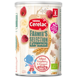 CERELAC Farmer's Selection Organic Raspberry and Banana Cereal Snacks