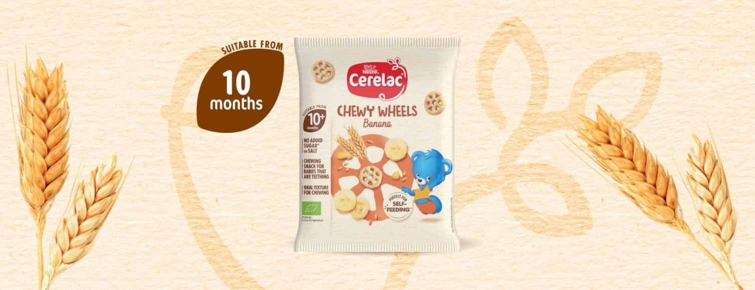Cerelac Chewy Wheels organic baby finger food